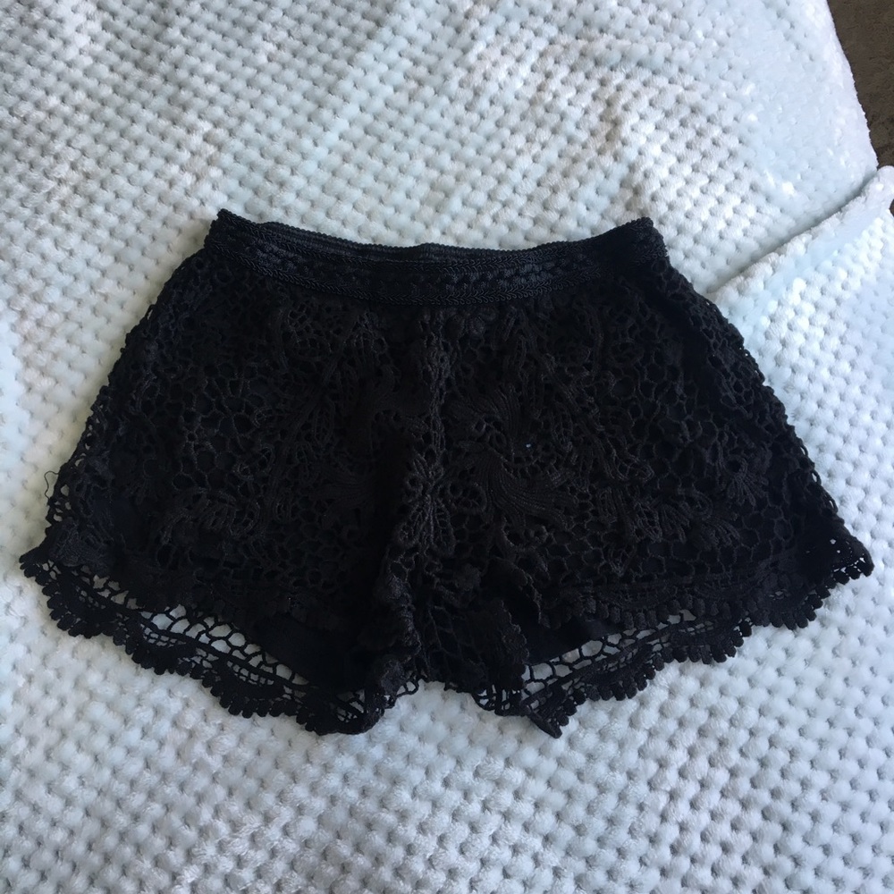 black lace shorts